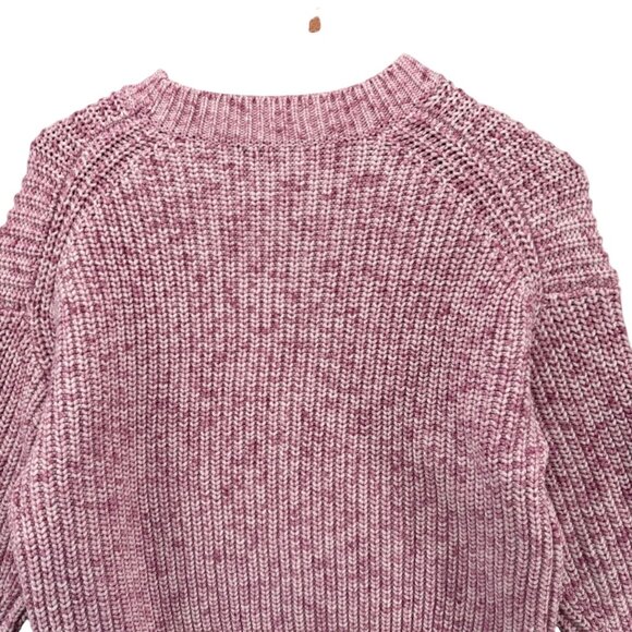 J.CREW Marbled Sweater Womens Pink Chunky Knit Crewneck Cotton Blend Size XS - Picture 4 of 11